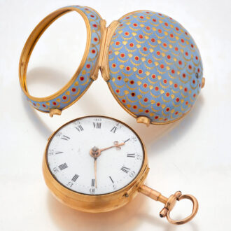 English gold unusual enameled pocket watch Circa 1805 English gold unusual enameled pocket watch Circa 1805