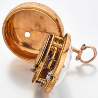 English gold unusual enameled pocket watch Circa 1805 English gold unusual enameled pocket watch Circa 1805