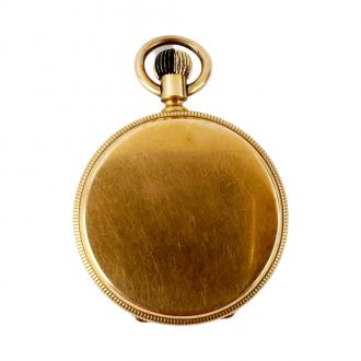 Swiss 18K gold open faced keyless pocket watch Circa 1870