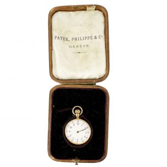 Swiss 18K gold open faced keyless pocket watch Circa 1870