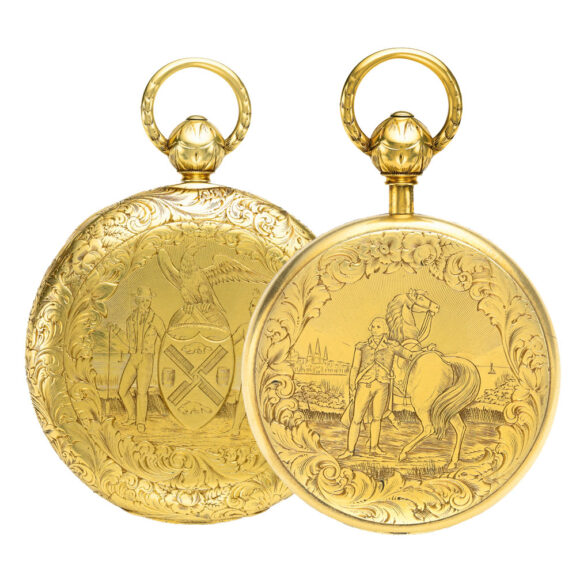 Swiss gold pocket watch with convertible case Circa 1851