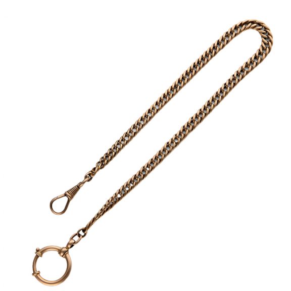 Swiss 18 carat gold open faced lever watch with chain Circa 1900 Swiss 18 carat gold open faced lever watch with chain Circa 1900