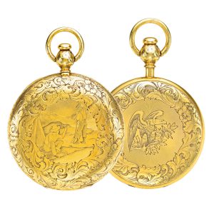 Swiss gold pocket watch with convertible case Circa 1860