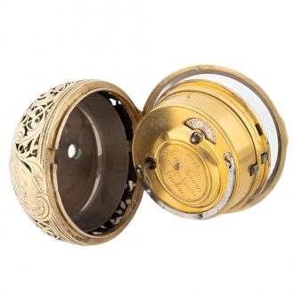 English gilded silver pair cased striking watch Circa 1775