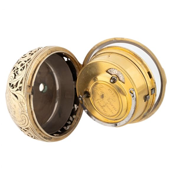 English gilded silver pair cased striking watch Circa 1775 English gilded silver pair cased striking watch Circa 1775