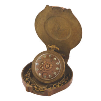 Russian pocket watch entirely made of birchwood and bone Circa 1865