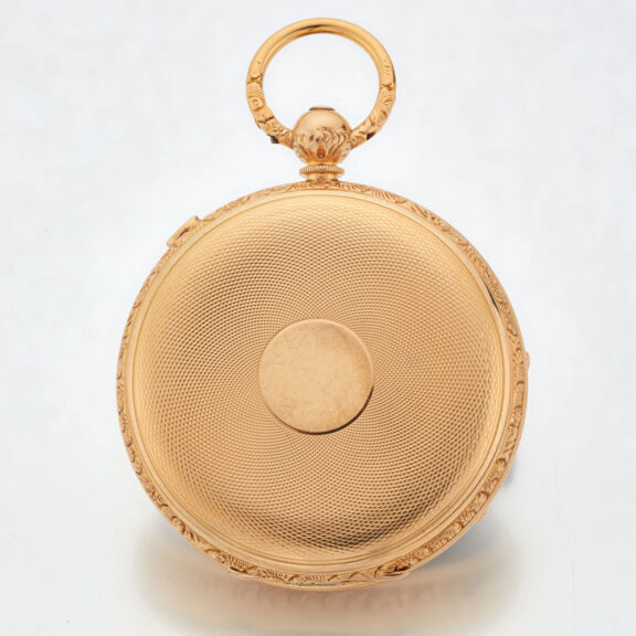 Rare English gold deck watch with tourbillon Circa 1878 Rare English gold deck watch with tourbillon Circa 1878