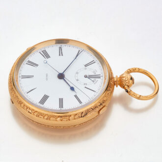 Rare English gold deck watch with tourbillon Circa 1878 Rare English gold deck watch with tourbillon Circa 1878
