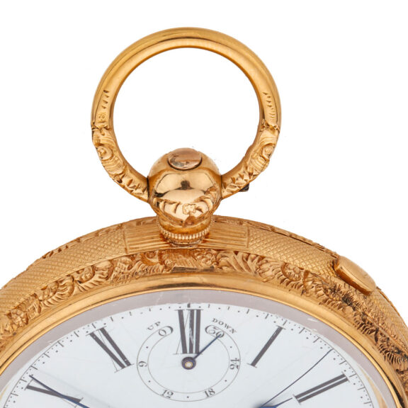 Rare English gold deck watch with tourbillon Circa 1878 Rare English gold deck watch with tourbillon Circa 1878