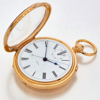 Rare English gold deck watch with tourbillon Circa 1878 Rare English gold deck watch with tourbillon Circa 1878