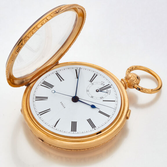 Rare English gold deck watch with tourbillon Circa 1878 Rare English gold deck watch with tourbillon Circa 1878