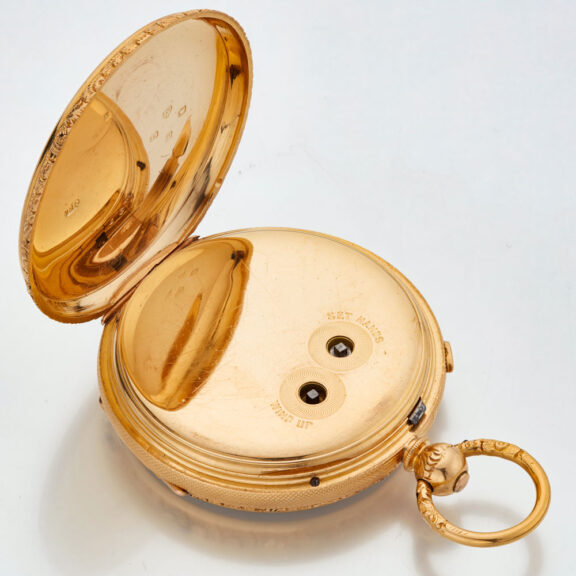 Rare English gold deck watch with tourbillon Circa 1878 Rare English gold deck watch with tourbillon Circa 1878
