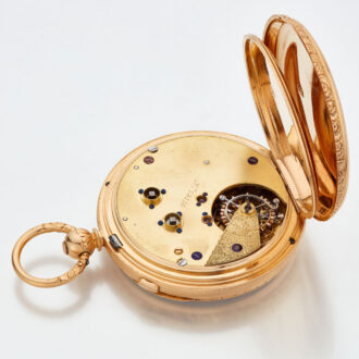 Rare English gold deck watch with tourbillon Circa 1878 Rare English gold deck watch with tourbillon Circa 1878