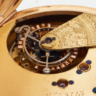 Rare English gold deck watch with tourbillon Circa 1878 Rare English gold deck watch with tourbillon Circa 1878
