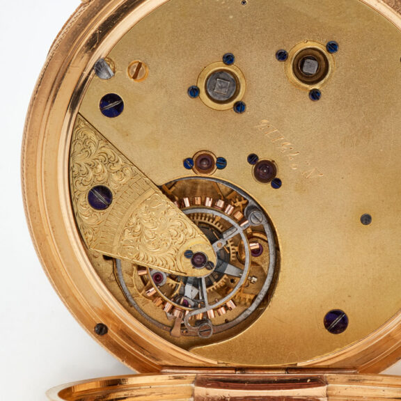 Rare English gold deck watch with tourbillon Circa 1878 Rare English gold deck watch with tourbillon Circa 1878