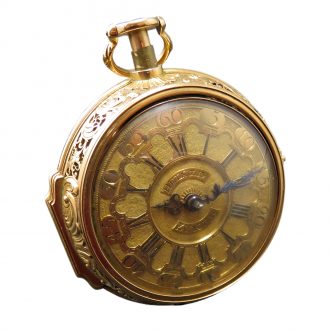 German verge watch with repoussé decoration Circa 1750