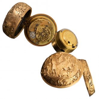 German verge watch with repoussé decoration Circa 1750