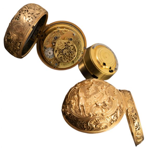 German verge watch with repoussé decoration Circa 1750 German verge watch with repoussé decoration Circa 1750