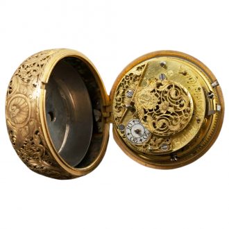 German verge watch with repoussé decoration Circa 1750