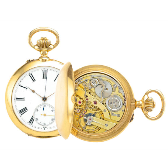 Rare Swiss heavy gold dead seconds chronograph Circa 1890
