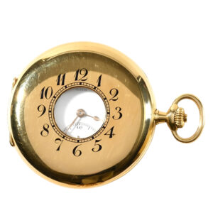 Swiss 18 carat gold half hunting cased lever watch Circa 1900