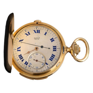 French 18K gold quarter repeating chronograph watch Circa 1912