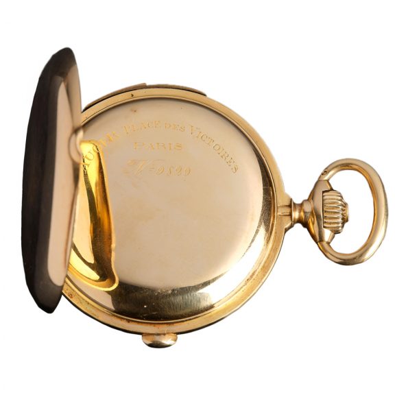 French 18K gold quarter repeating chronograph watch Circa 1912 French 18K gold quarter repeating chronograph watch Circa 1912