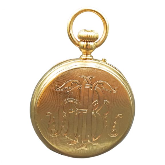 French 18K gold open faced keyless pocket watch Circa 1900 French 18K gold open faced keyless pocket watch Circa 1900