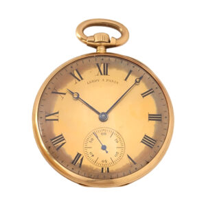 French elegant 18K yellow gold lever pocket watch Circa 1900