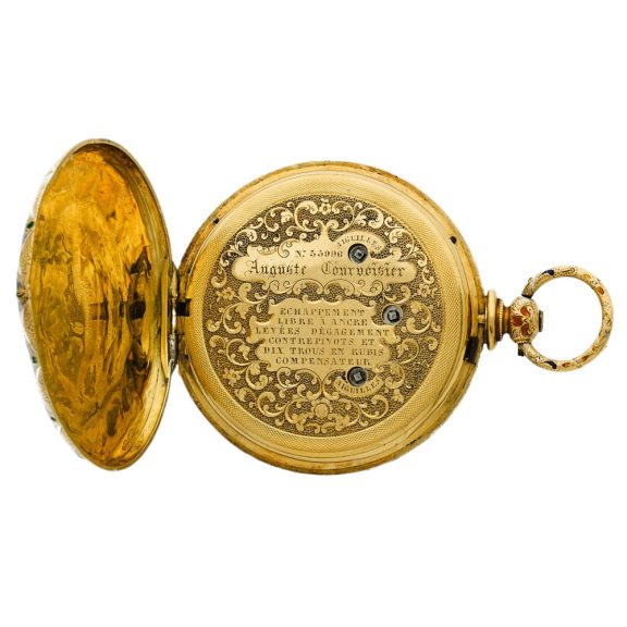 Swiss gold enamel watch made for the Turkish market Circa 1850 Swiss gold enamel watch made for the Turkish market Circa 1850
