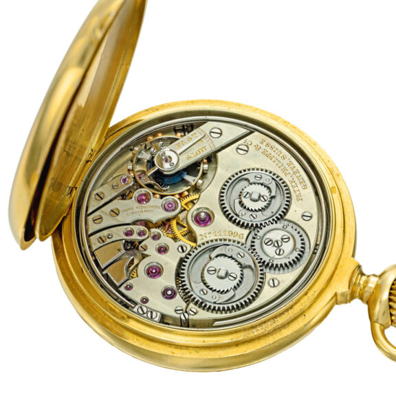Swiss gold two train trip minute repeating watch Circa 1901 Swiss gold two train trip minute repeating watch Circa 1901