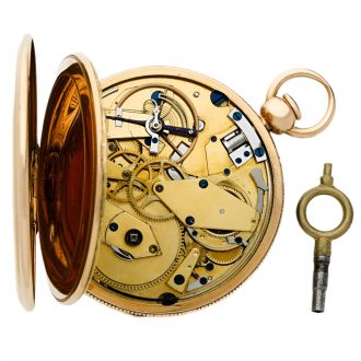French 18K gold quarter repeating cylinder watch Circa 1805