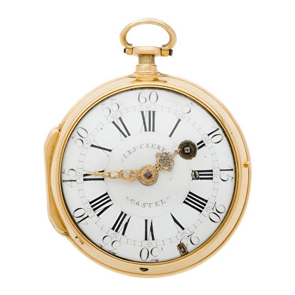 Fine French 18K gold quarter repeating pocket watch Circa 1750