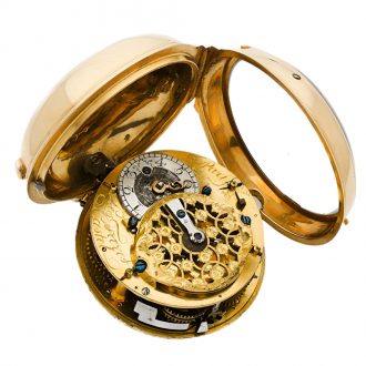 Fine French 18K gold quarter repeating pocket watch Circa 1750