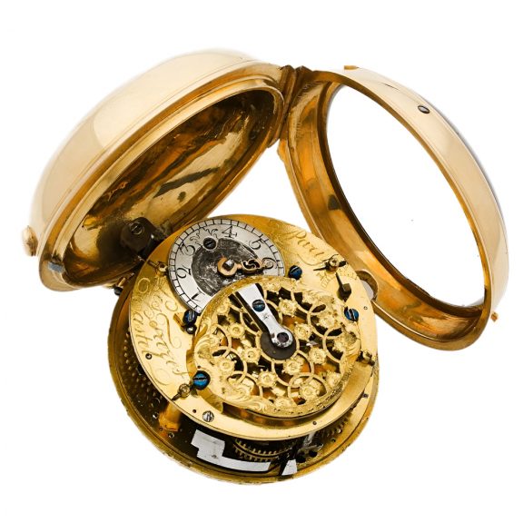 Fine French 18K gold quarter repeating pocket watch Circa 1750 Fine French 18K gold quarter repeating pocket watch Circa 1750