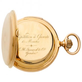 Swiss 18K gold hunting cased repeating lever watch Circa 1900