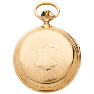 Swiss 18K gold hunting cased repeating lever watch Circa 1900