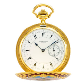 Fine English gold enamel and diamond-set watch Circa 1900