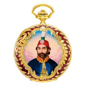 Fine English gold enamel and diamond-set watch Circa 1900