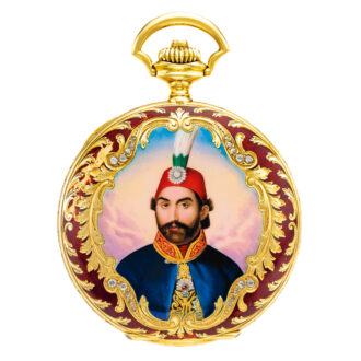 Fine English gold enamel and diamond-set watch Circa 1900