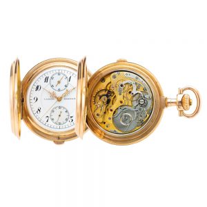 Fine German gold chronograph watch with register Circa 1900