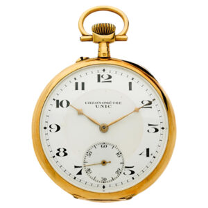 Swiss 18 carat gold open faced chronometer watch Circa 1925