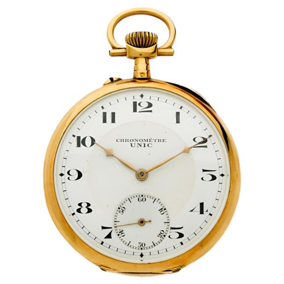 Swiss 18 carat gold open faced chronometer watch Circa 1925