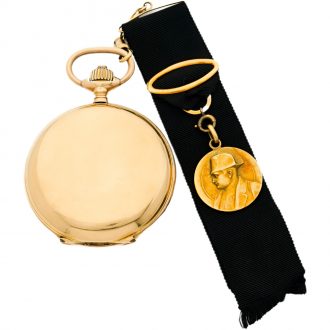 French gold full hunter watch with chatelaine Circa 1895