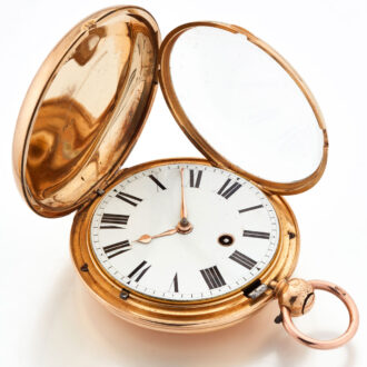 Heavy English 18K gold full hunter lever watch Circa 1820