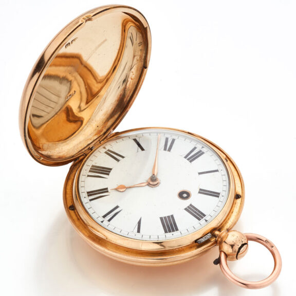 Heavy English 18K gold full hunter lever watch Circa 1820 Heavy English 18K gold full hunter lever watch Circa 1820