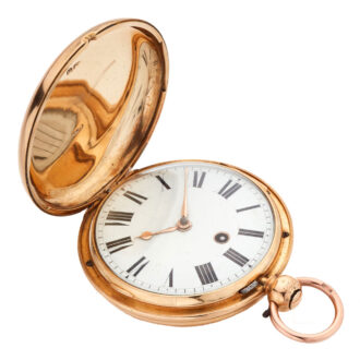 Heavy English 18K gold full hunter lever watch Circa 1820