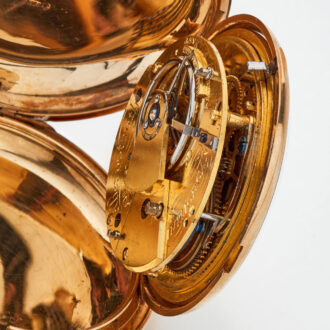 Heavy English 18K gold full hunter lever watch Circa 1820