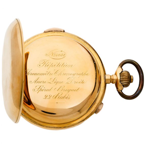 Swiss 18K gold quarter repeating chronograph Circa 1900 Swiss 18K gold quarter repeating chronograph Circa 1900