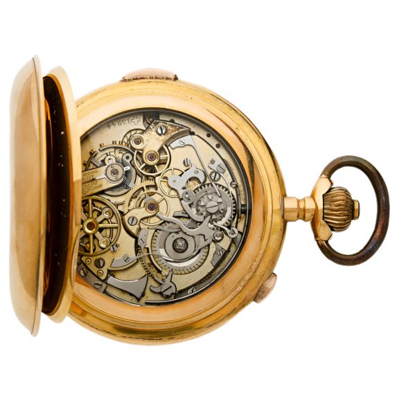 Swiss 18K gold quarter repeating chronograph Circa 1900 Swiss 18K gold quarter repeating chronograph Circa 1900